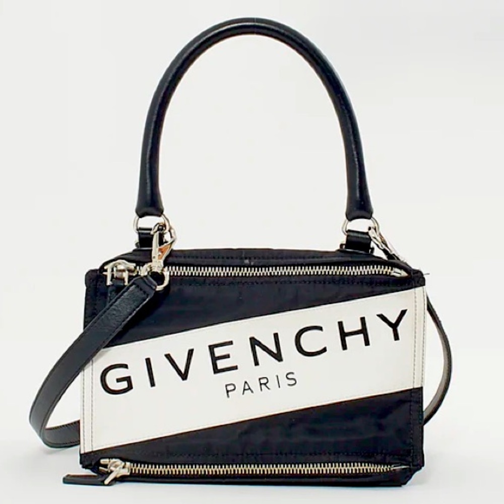 Givenchy, EUC, black & white, Paris Nylon Small Pandora Crossbody Bag